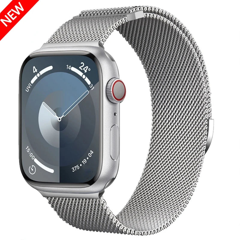 STOMART.CO.UK Milanese Loop Metal Band for Apple Watch Jewellery & Watches Free Text