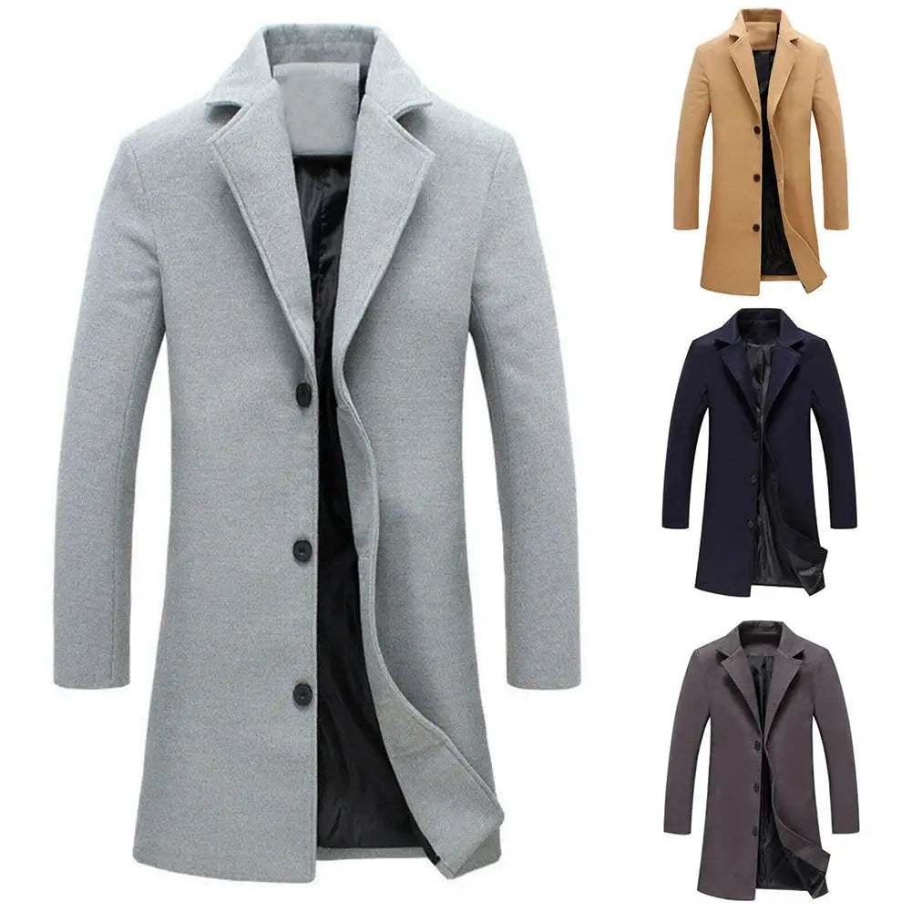 Men's Fashion Woollen Business Coat