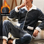 Men's Warm Flannel Pyjamas Set