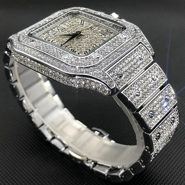 Full Diamond Men's Waterproof Watch