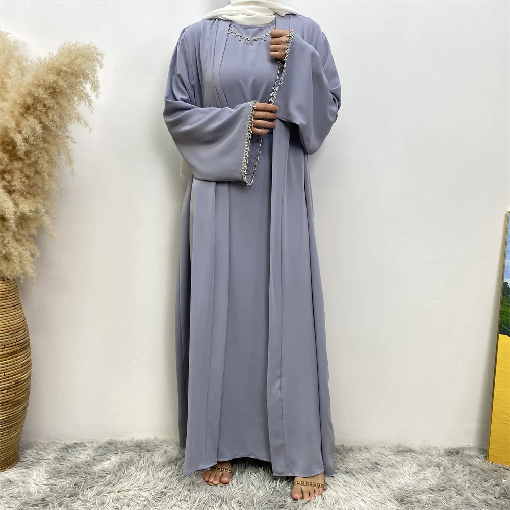 Chic Women's Sleeveless Dress and Cardigan Set