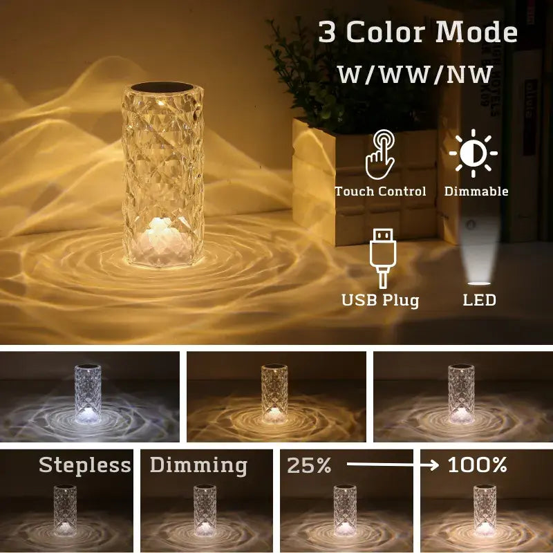 Luxurious Glass Table Lamp for Bedrooms