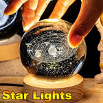 LED Galaxy Crystal Ball Table Lamp