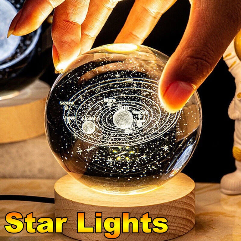 LED Galaxy Crystal Ball Table Lamp