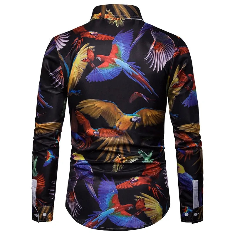 High-Quality Men's 3D Parrot Shirt