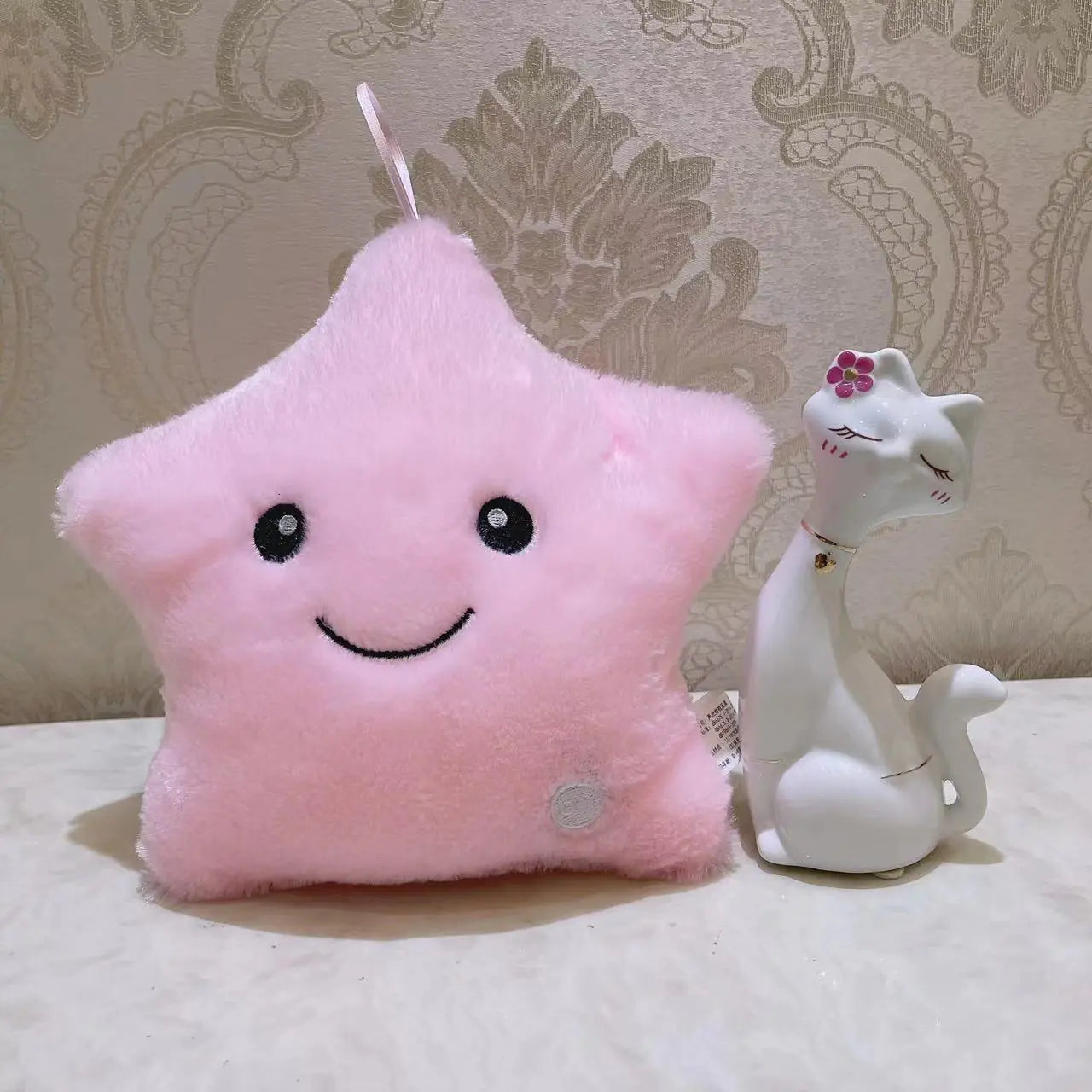 Glowing Lights Star Shaped Pillow