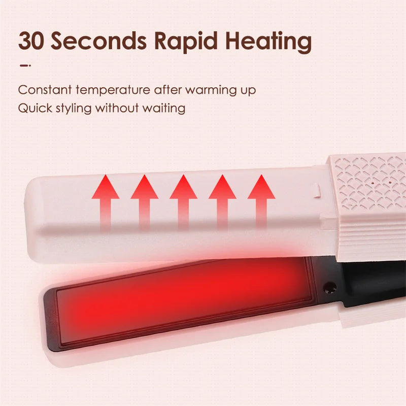 Cordless Ceramic Hair Curler Straightener