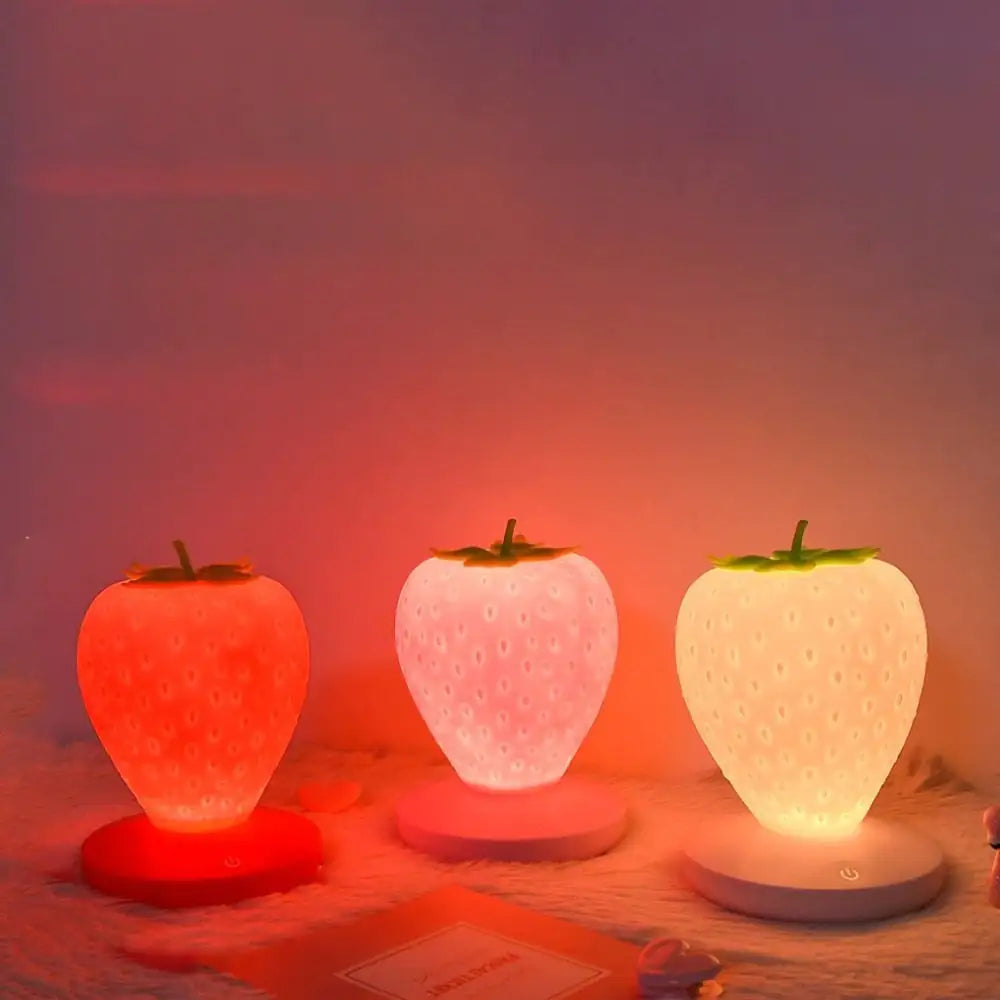 LED Strawberry Decor Desk Lamp