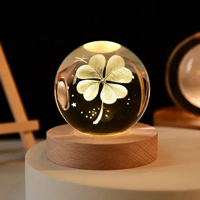 Crystal ball with 3D night light feature