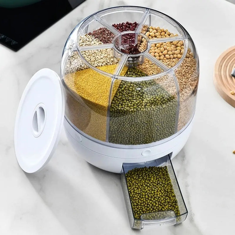 STOMART.CO.UK 360° Rotating Grains Food Dispenser dispenser Kitchen storage Free Text