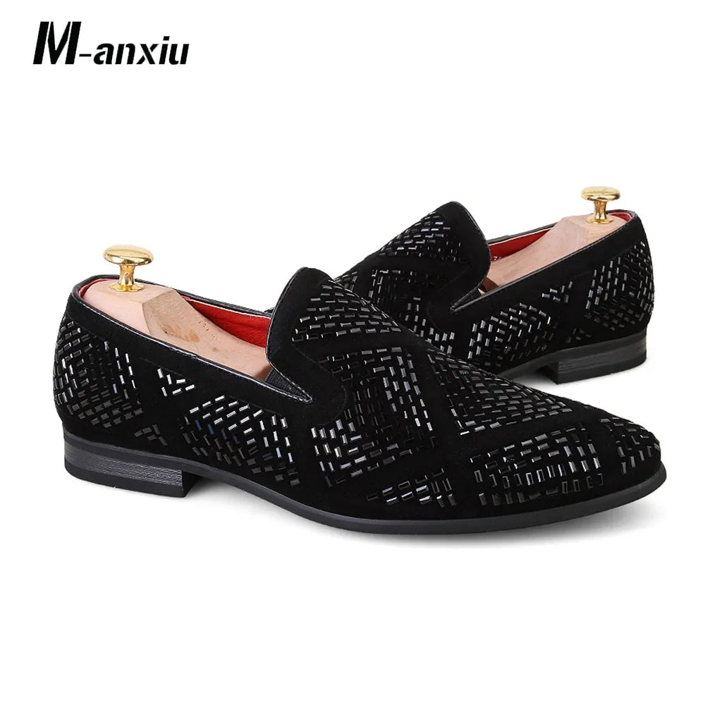 Men's Rhinestone Shining Loafer Shoes