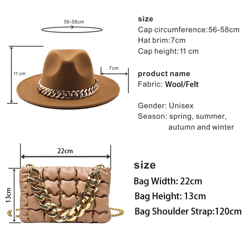 Sophisticated Fedora with Gold Detailing