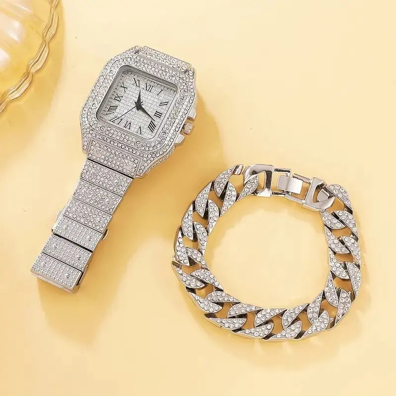 Premium Diamond Women Watches Set