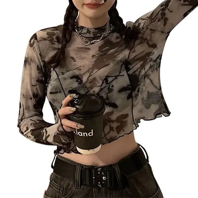 Abstract Print Crop Top