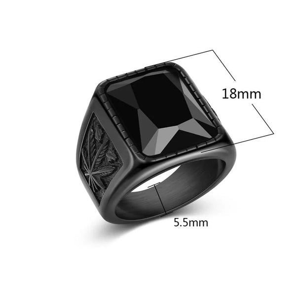 Men's Stainless Steel Stone Ring