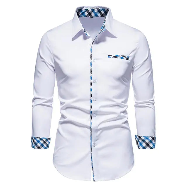 Sharp Patchwork Shirt for the Modern Guys