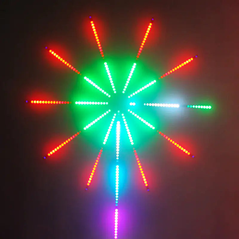 Multicolour LED firework wall light.

