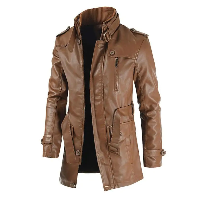 Couro Marselha Leather Overcoat Jacket