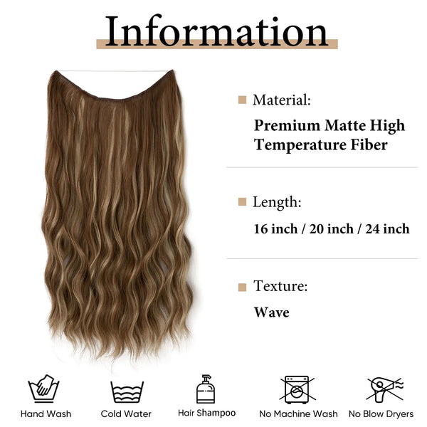Synthetic Wave Invisible Clip-in Hair Extension