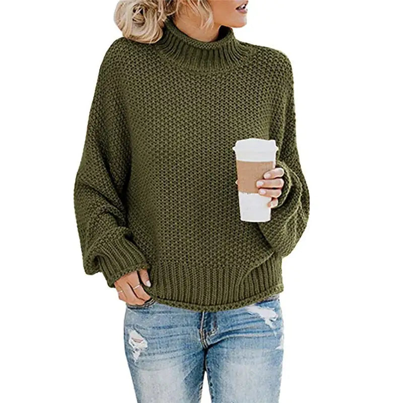 Women's Loose-Fitting Solid Knit Pullover