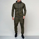 Men's Zip-Up Tracksuit Set