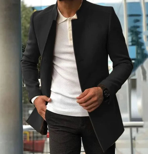 Men's Slim Fit Single-Breasted Smart Coat