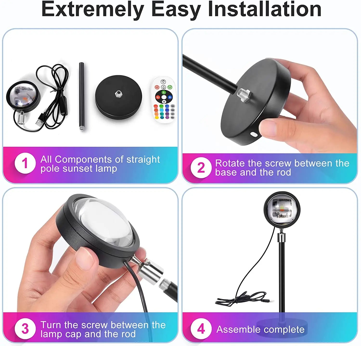 Smart Bluetooth Rainbow Sunset Projector Lamp