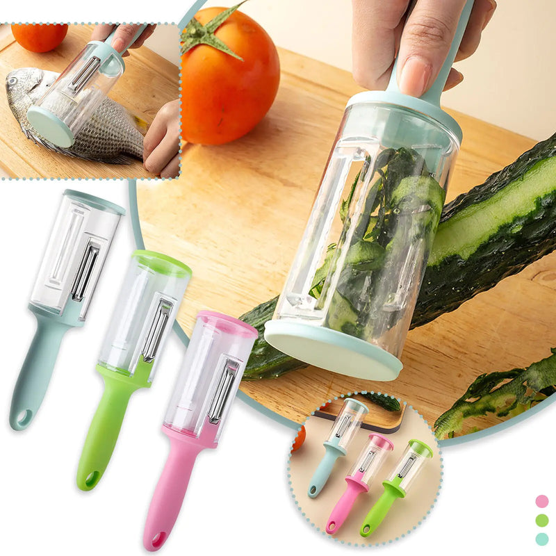 STOMART.CO.UK Multifunctional Peeling Knife with Storage Kitchen kitchen finds kitchen goods multifunctional peeling knife peeling knife Free Text