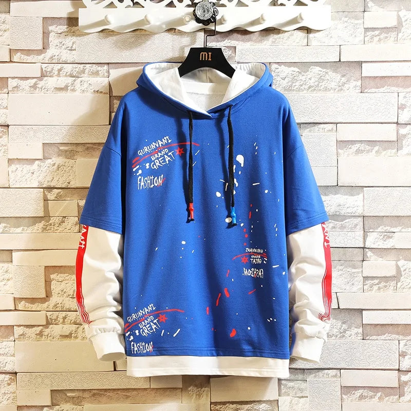 Men's Fashion Patchwork Casual Hoodie