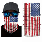 American flag multifunctional neck gaiter face covering.

