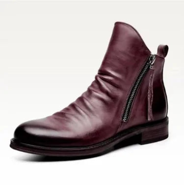 Versatile Men's Leather Martin Ankle Boots