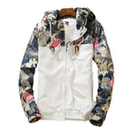 Beige zip-up men’s jacket with warm fleece lining and side pockets.
