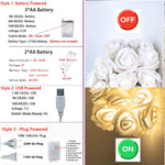 LED Rose Flower Fairy Lights