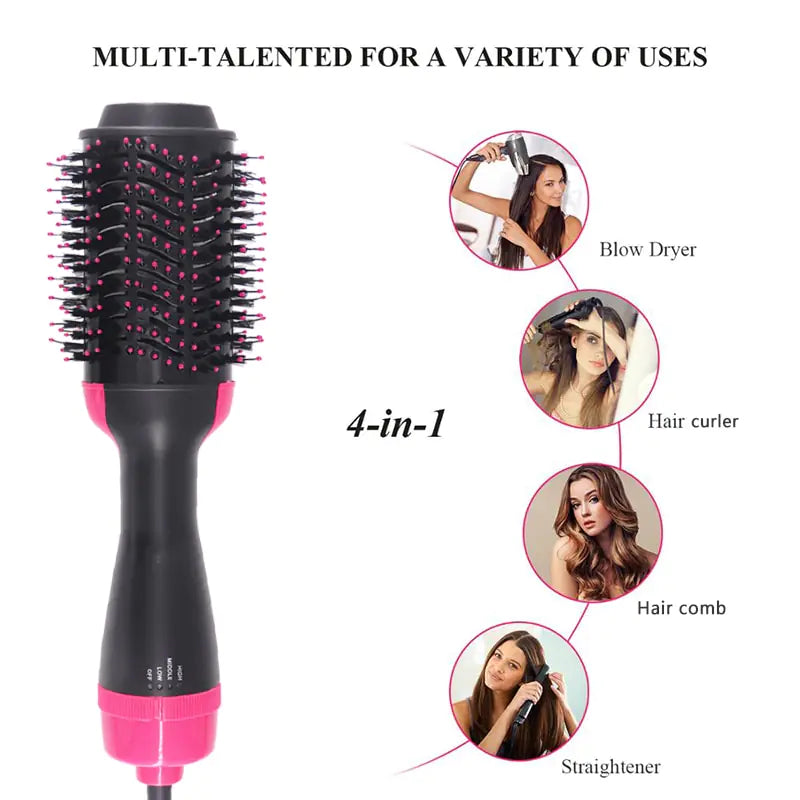 Multifunctional Hot Air Hair Roller Straightener Brush