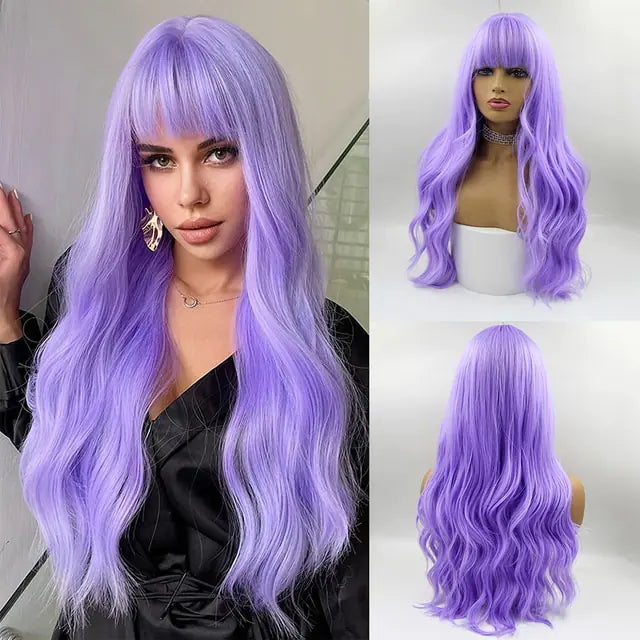 Ombre Black Middle Part Synthetic Wig