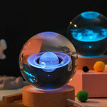 Wooden Base Crystal Night Ball