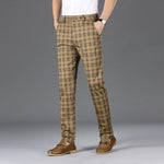 Sharp and Casual Men's Stripe and Plaid Trousers