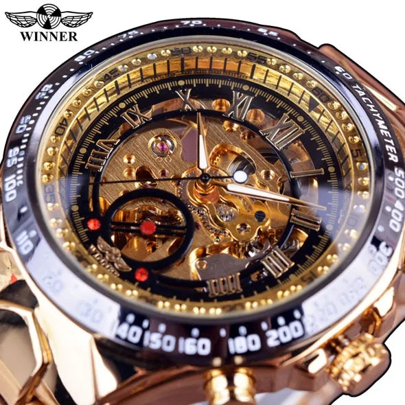 Men's Mechanical Sport Gold Watch