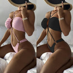 Sexy Cross Halter One Piece Swimsuit 