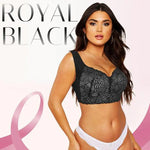 Black lace support bra.
