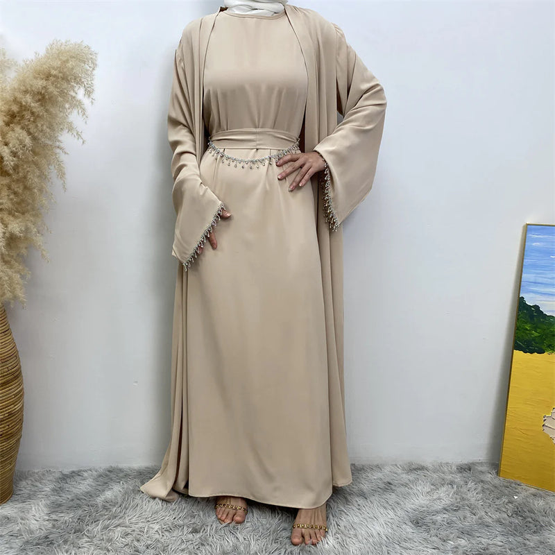 Trendy Women's Sleeveless Dress with Cardigan Set