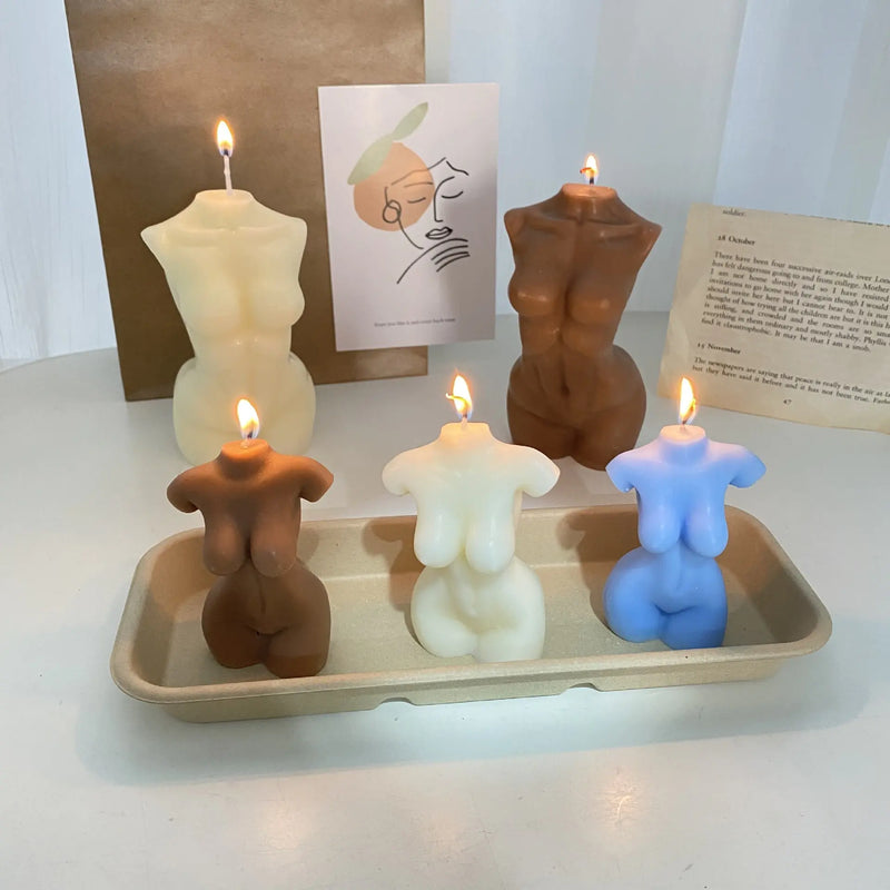 Elegant body candle with artistic flair