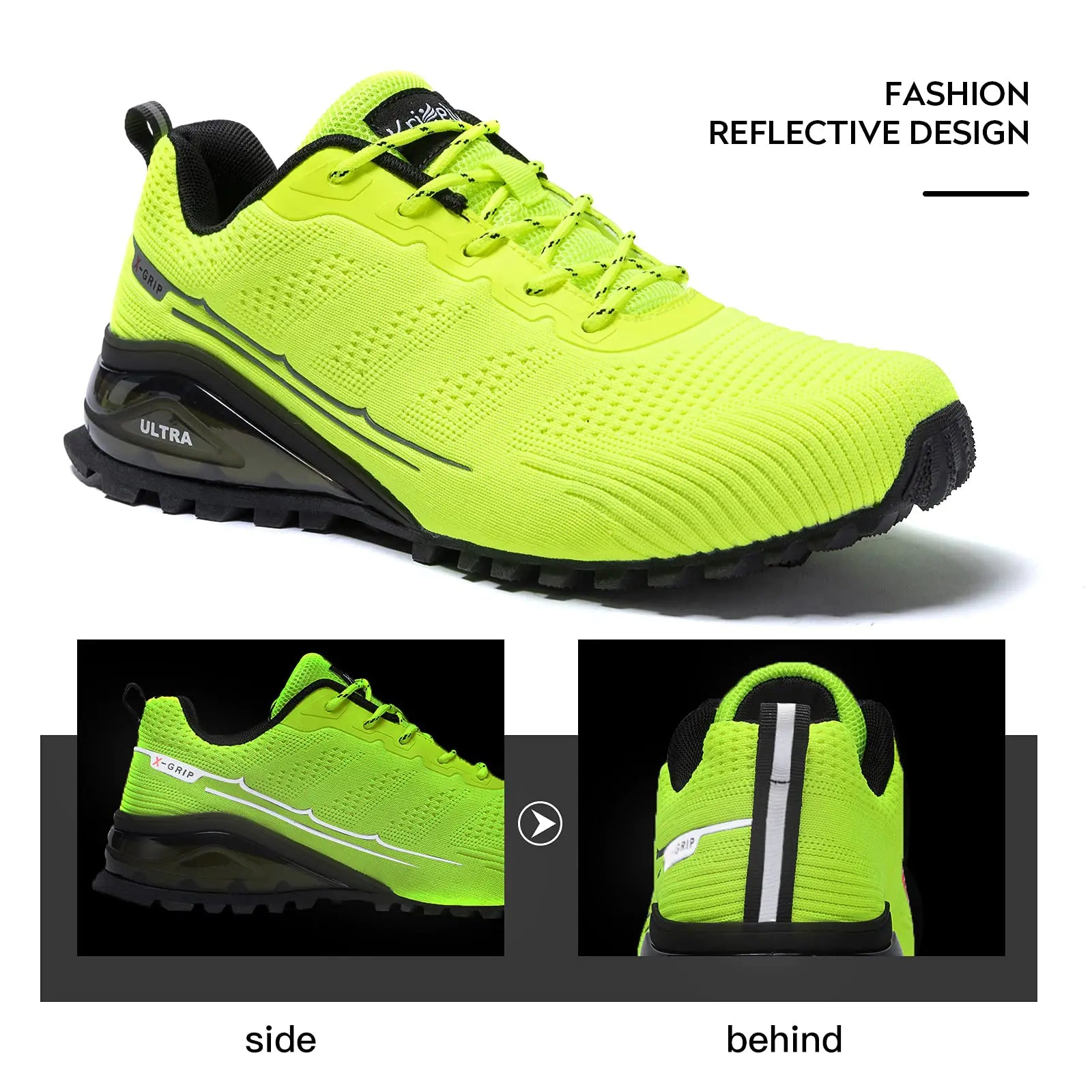 Men's Lime Fashion Trainers Running Sneakers