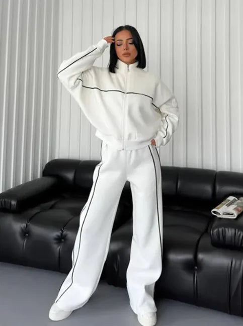 Women's Long Sleeve Cardigan Trousers Set