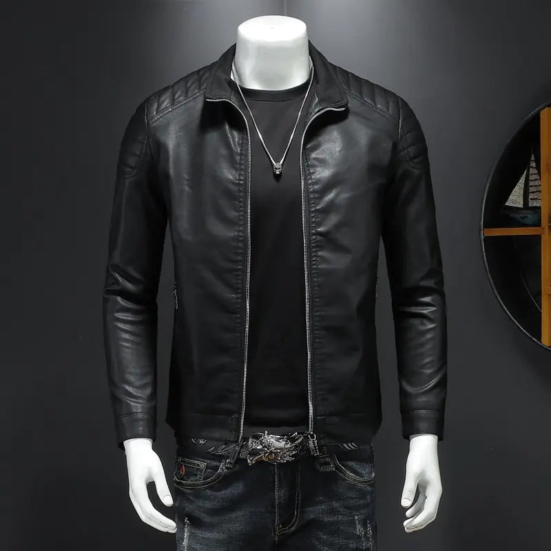 Men's Slim Streetwear Leather Jacket