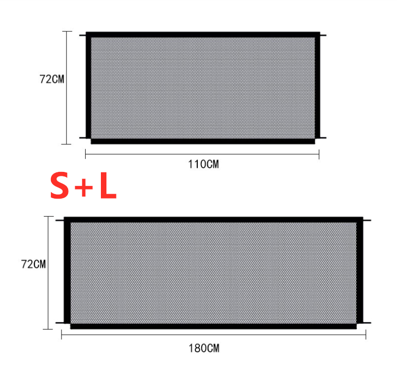 STOMART.CO.UK Black Foldable Protection Pet Safety Gate Dogs Free Text