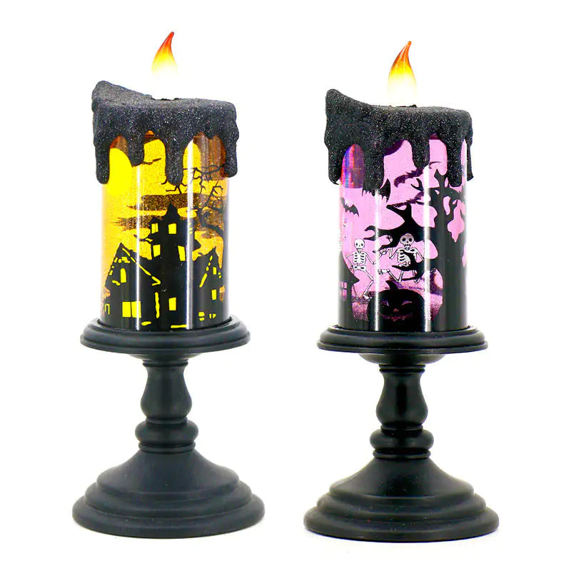 Ghoulish Touch Halloween Skull Candle