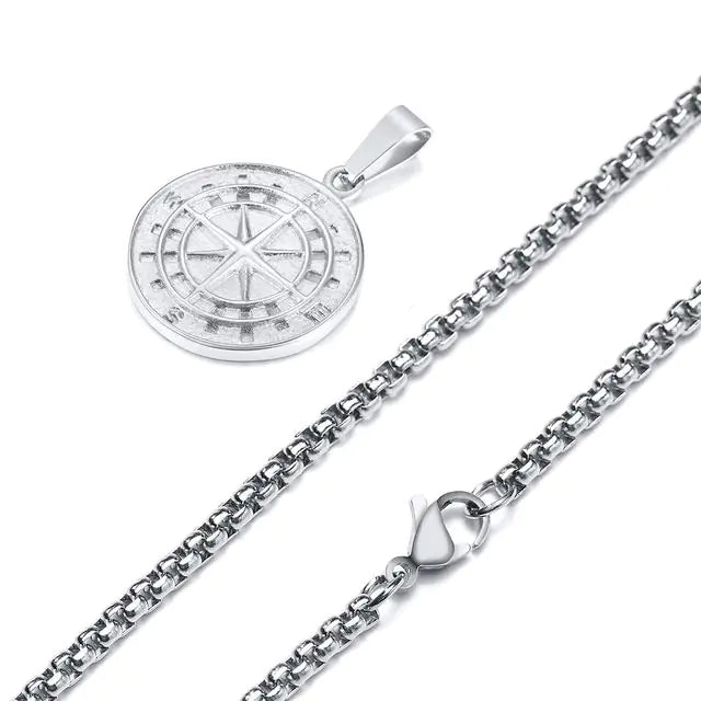 Men’s Classic Compass Pendant Necklace