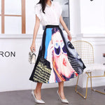 Graffiti pleated Vintage-inspired skirt