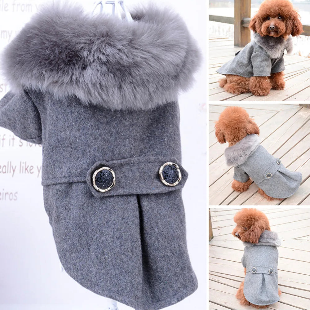 Pet Dog Puppy Fur Collar Jacket